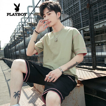花花公子（PLAYBOY） 短袖 男士T恤 T913綠色 