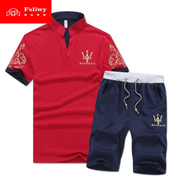 fsliwy 七分袖 男士T恤 02款 紅色 