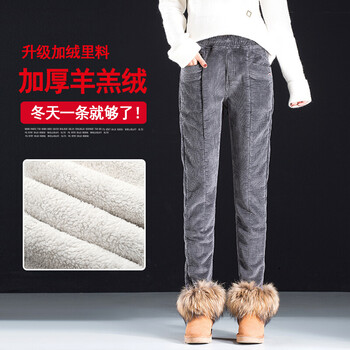 高腰毛呢女褲，微胖妹子的福音