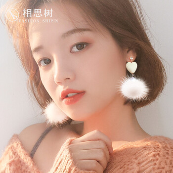 珍珠球球耳釘