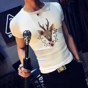 歐波格 短袖 男士T恤 KC鹿頭白色 XL，L，M