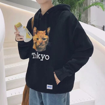 尊尚鳥(niǎo)（ZunshangniaO） 無(wú)袖 男士T恤 貓頭衛(wèi)衣 黑色 XXL