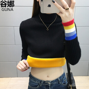 彩虹毛衣厚