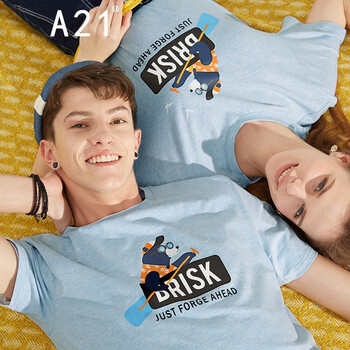 A21 短袖 男士T恤 淺藍 