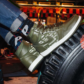 耐克Nike籃球鞋555088-300軍綠彈幕文字 