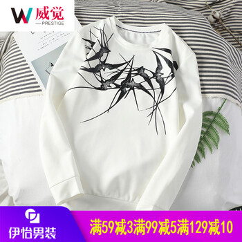 威覺（WEIJUE） 長袖 男士T恤 白色D111(燕子) 