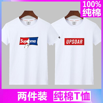 派獸（PAISHOU） 短袖 男士T恤 【兩件裝】手撕白+UPS白 