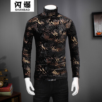 閃爆（SHANBAO） 長(zhǎng)袖 男士T恤 花色 XL，4XL，5XL，L，XXL，XXXL，M