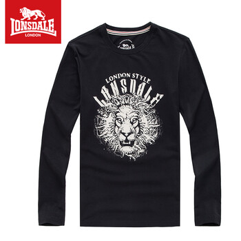 LONSDALE 七分袖 男士T恤 黑色 S