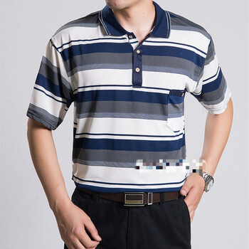 暢印 短袖 男士T恤 白條紋 