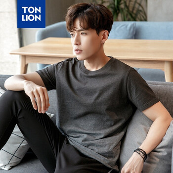 唐獅（TonLion） 短袖 男士T恤 深麻灰/B款/棉汗布 