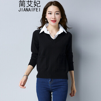 女士襯衣領(lǐng)毛衫