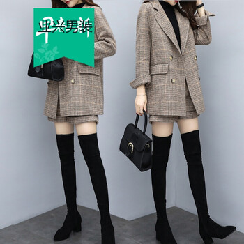 冬款毛呢小西裝外套女