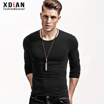 續(xù)點(diǎn)（XDIAN） 長(zhǎng)袖 男士T恤 圓領(lǐng)黑色 