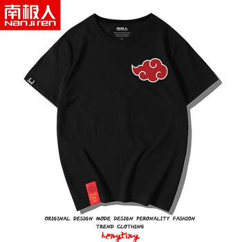 南極人（Nanjiren） 短袖 男士T恤 黑/胸標(biāo)紅云 