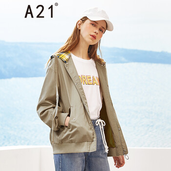 A21 可脫卸帽 長(zhǎng)袖 女 短外套 刺繡