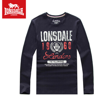 LONSDALE 長袖 男士T恤 深藍(lán) XXL