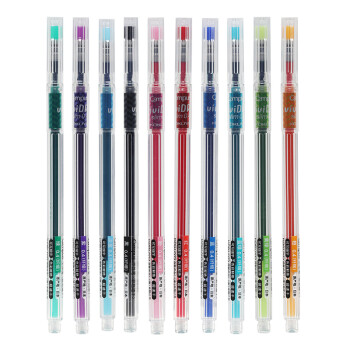 日本国誉（KOKUYO）日本进口小清新学生中性笔·彩色速干·纤细款水笔签字笔 10支混色0.4mm WSG-PR301-10P