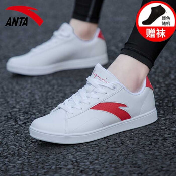 安踏（ANTA）板鞋安踏白/大學(xué)紅-91918001 