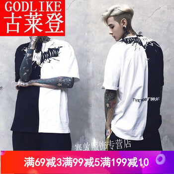古萊登（GODLIKE） 五分袖 男士T恤 蝙蝠單件 