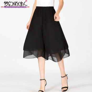 夢幻俏佳人（Menghuanqiaojiaren） 高腰 裙褲 女 九分褲 休閑褲