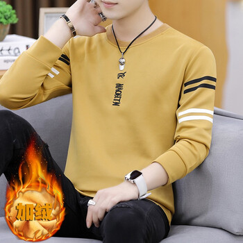 享利運(yùn)（XIANGLIYUN） 長(zhǎng)袖 男士T恤 黃色 XL，L，XXL，M，XXXL