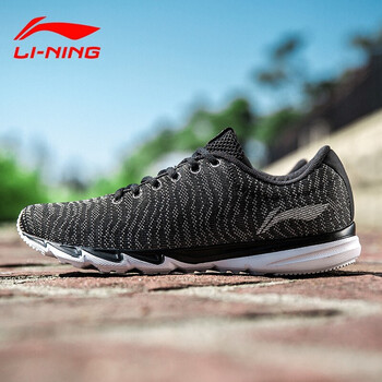 李寧（LI-NING）跑步鞋(飛織款)新基礎(chǔ)黑/銀灰色 