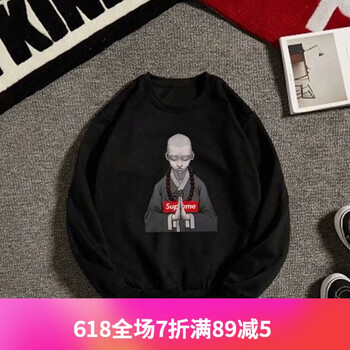 其他品牌 長袖 男士T恤 小和尚衛(wèi)衣-黑色 