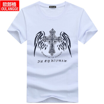 歐郎格（OULANGGE） 短袖 男士T恤 白色 XXXL