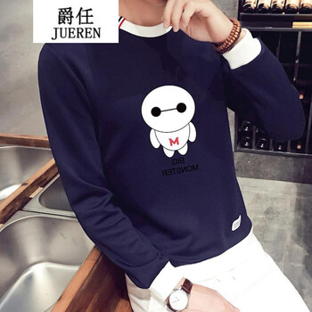 騎士普?。≒utino Rider） 長(zhǎng)袖 男士T恤 大白(圓領(lǐng))深藍(lán) S，XL，L，XXL，M