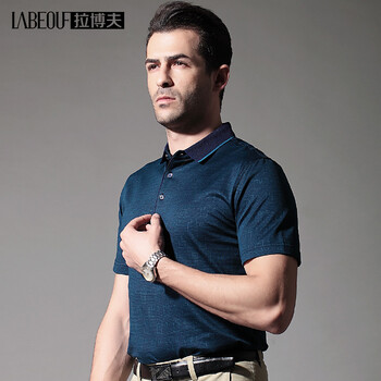 拉博夫（LaBeouf） 短袖 男士T恤 哈青色 