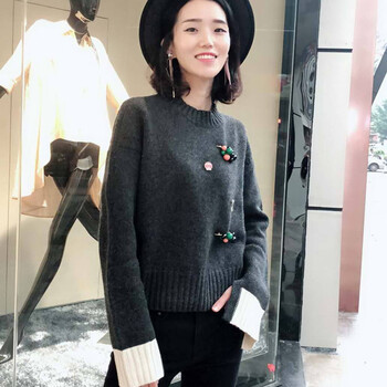 寬松套頭針織衫，微胖妹子的福音