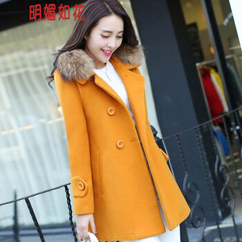 明媚如花（MINGMEIRUHUA） 翻領(lǐng) 長袖 女 短外套 口袋