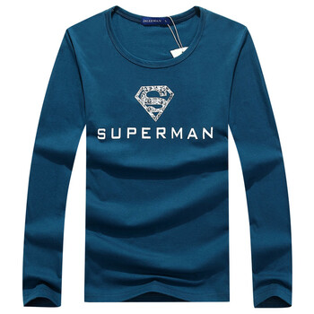 吉普戰車(chē)（JIPUZHANCHE） 長(cháng)袖 男士T恤 淺藍色超人 加大