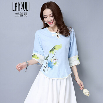 蘭普麗（LANPULI）  短袖 T恤 女 立領(lǐng)