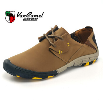 西域駱駝（VANCAMEL）男士系帶卡其色 42