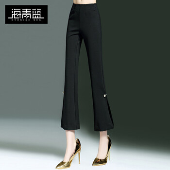 海青藍(lán)（CYANINE SEA） 低腰 喇叭褲 女 九分褲 休閑褲