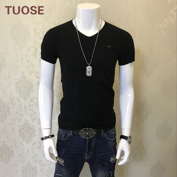 拓澀（TUOSE） 短袖 男士T恤 黑色   