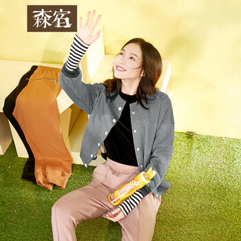 森宿 圓領(lǐng) 長袖 女 短外套 刺繡