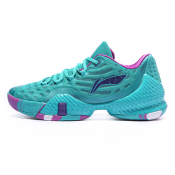 李寧（LI-NING）籃球鞋冰瓷綠/新湖人紫-4 42