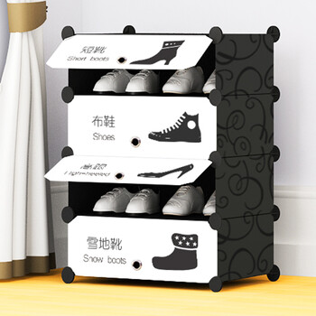 簡易塑料鞋架，衣物收納兩不誤