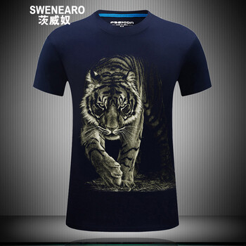 茨威奴（SWENEARO） 短袖 男士T恤 藍色 加大