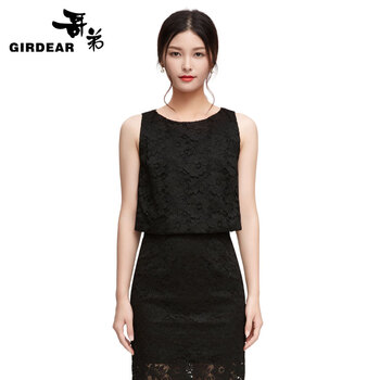 哥弟（GIRDEAR） 蕾絲 短袖 T恤 女 圓領(lǐng)
