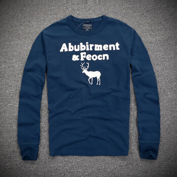 Abubirment Feocn 長袖 男士T恤 AN-009牛仔藍(lán) 