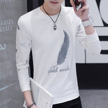 茜靚（Chyllirn） 長(zhǎng)袖 男士T恤 6130白色 XL