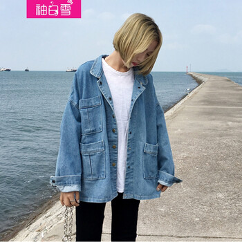 袖白雪 翻領(lǐng) 長袖 女 短外套 