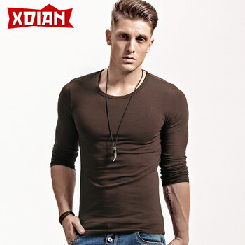 續(xù)點(diǎn)（XDIAN） 長袖 男士T恤 咖啡圓領(lǐng) 