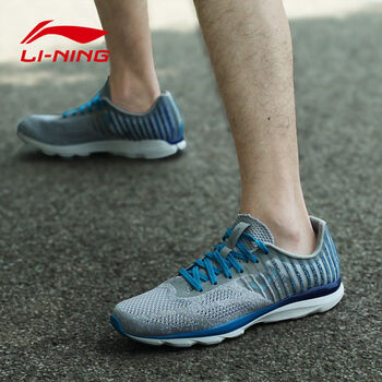 李寧（LI-NING）跑步鞋白/微晶灰/亮光藍 35以下