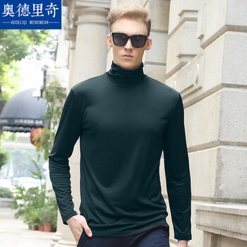 奧德里奇（Aodeliqi） 長袖 男士T恤 墨綠色 XL，L，XXXL，加大，M，XXL