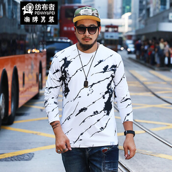 紡布者（PENNY PEI） 長(zhǎng)袖 男士T恤 T6087水墨 